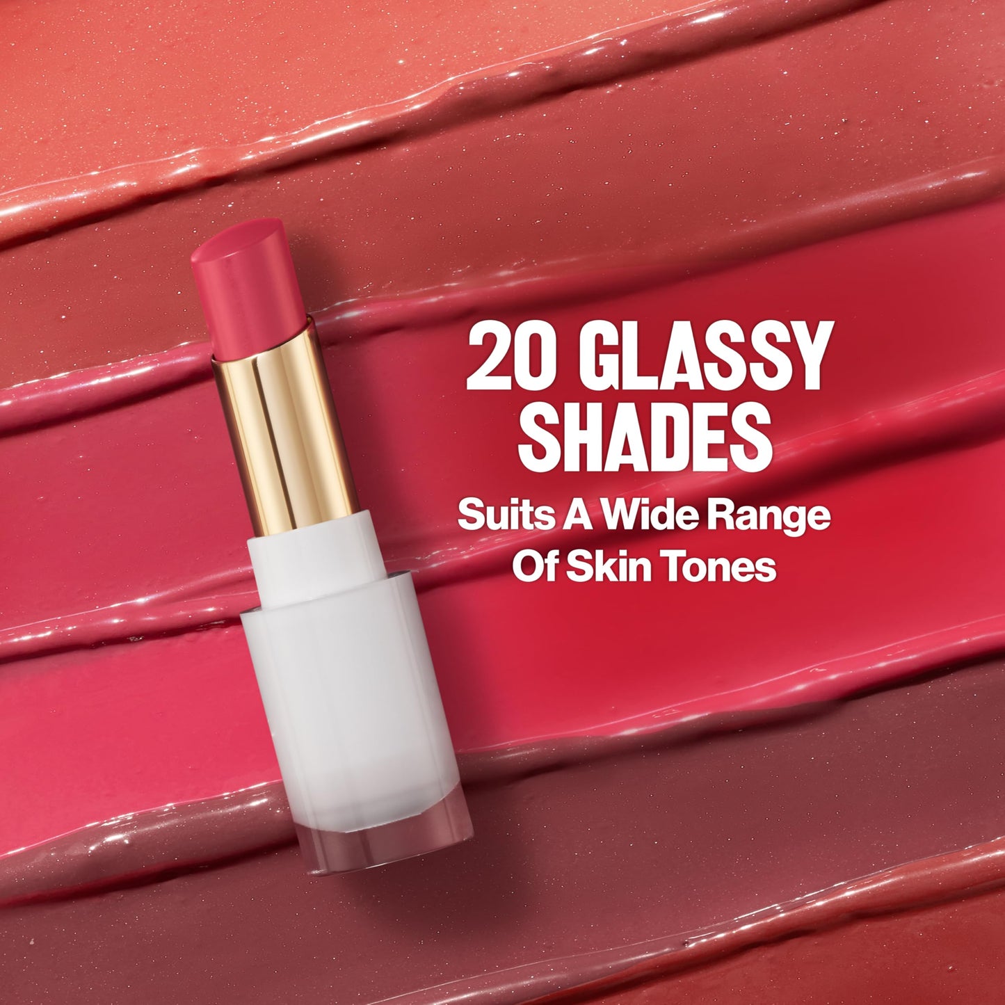 REVLON Super Lustrous Glass Shine Balm, Sheer Glossy Tinted Lip Balm, Hydrating Formula with Hyaluronic Acid, Aloe & Rose Quartz, 011 Sparkling Honey, 0.11 oz