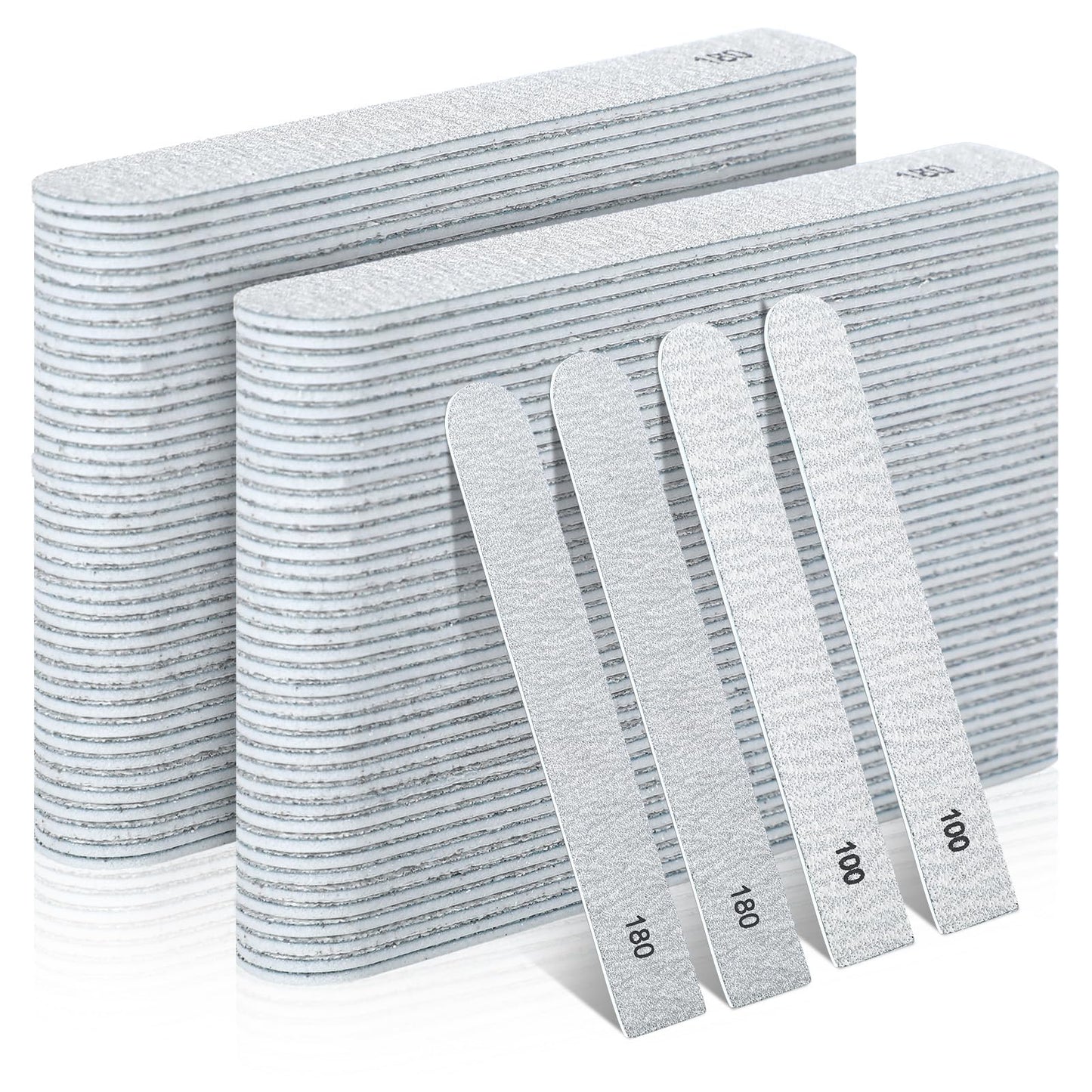 Lanties 200 Pcs Nail File 100/180 Grits Disposable Refill Collection Replaceable File System Zebra Emery Boards Manicure Toenails Finger Small Peel Stick Nail Filer Refill 3.9'' L x 0.6'' W