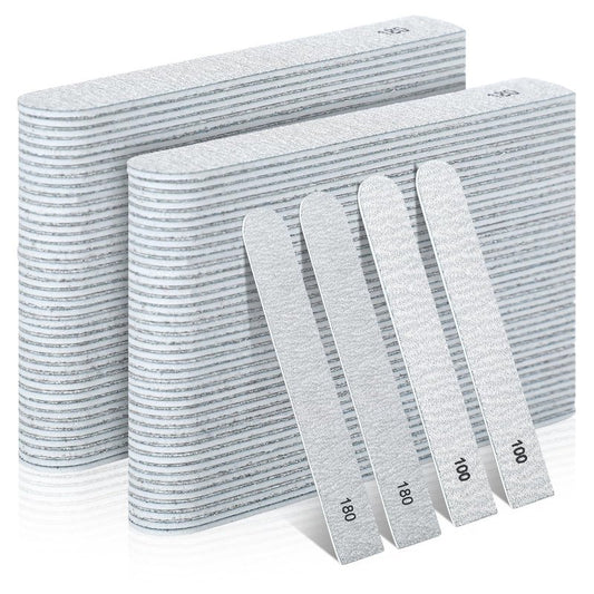 Lanties 200 Pcs Nail File 100/180 Grits Disposable Refill Collection Replaceable File System Zebra Emery Boards Manicure Toenails Finger Small Peel Stick Nail Filer Refill 3.9'' L x 0.6'' W