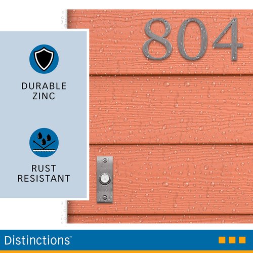 Distinctions by Hillman 843320 4-Inch Brushed Nickel Flush-Mount House Number 0