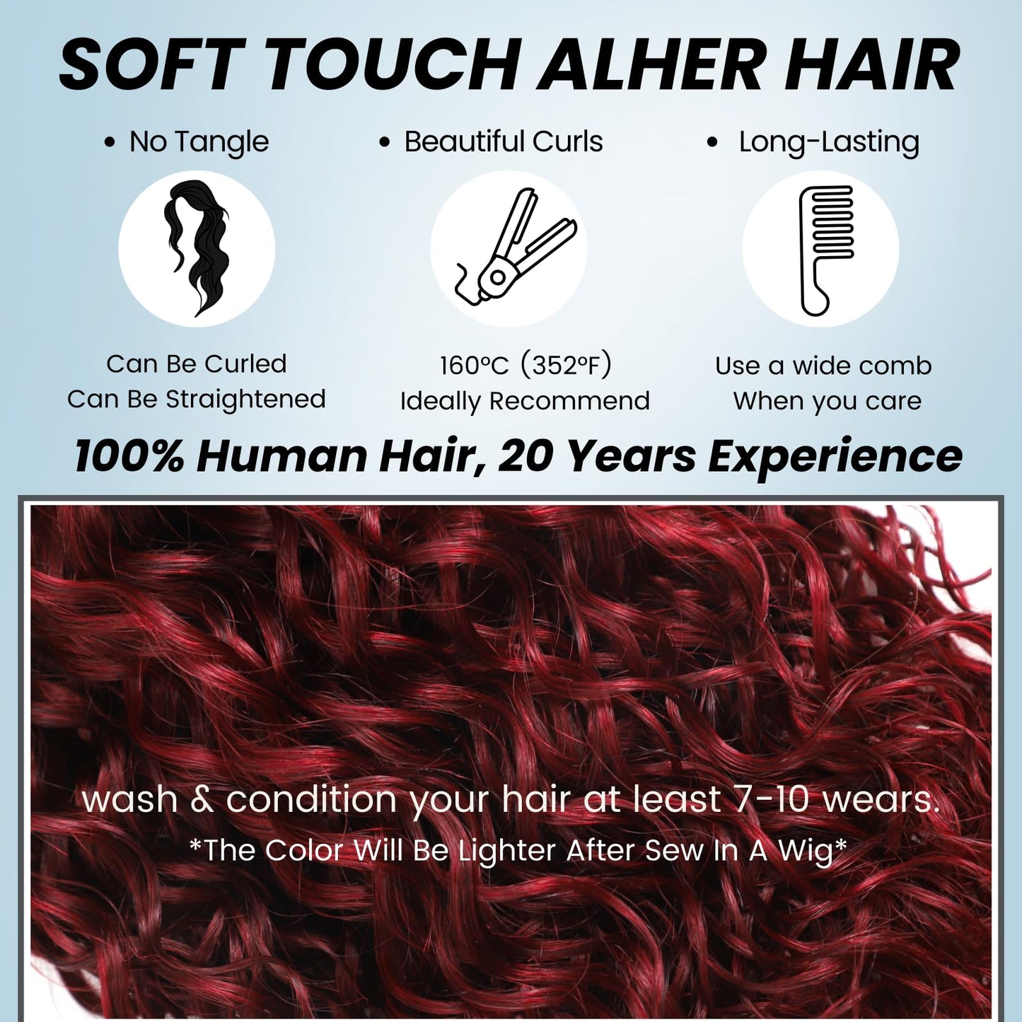 ALHER #99J Dark Red Burgundy Water Wave 2x6 HD Lace Closure Water Wave, 12A Invisible Single Knot Pre-Plucked Brazilian Human Hair Lace Closure Wet n Wavy Middle Part Baby Hair (150% Density, 12 Inch)