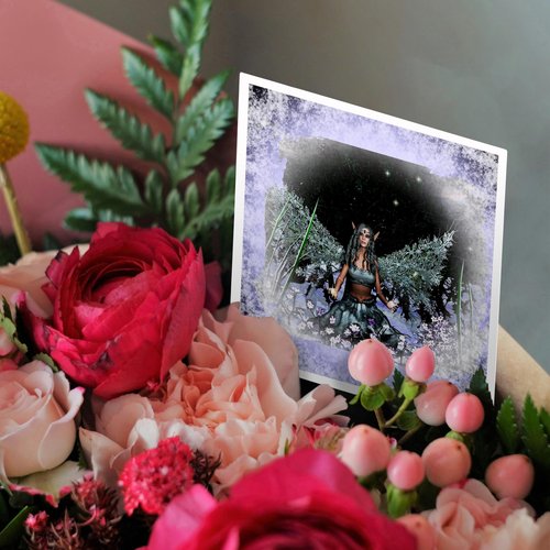 3dRose Winter Solstice Winter Fairy - Greeting Cards, 6 x 6 inches, set of 12 (gc_31042_2)