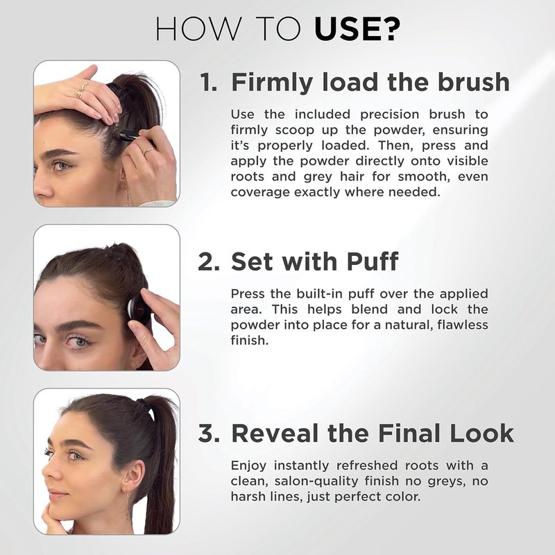 Root Touch Up Powder - Water & Sweat Resistant Hair Loss Concealer for Thinning Hair | Dark Brown, Includes Brush