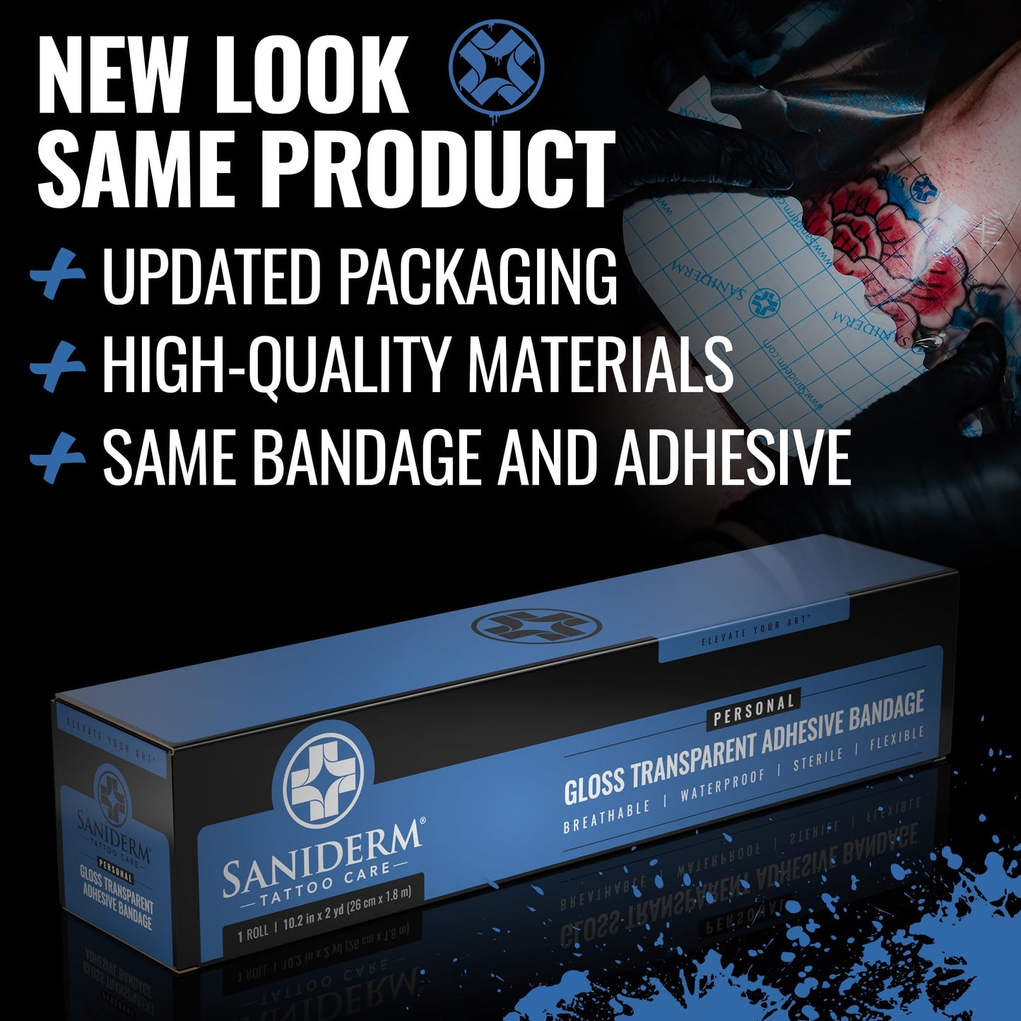 Saniderm Original Tattoo Aftercare Bandage (Personal Roll, 10.2 in x 2 yd)
