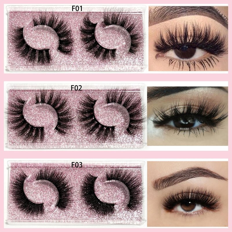 36 Pairs Natural Mink 3D False Eyelashes - Fluffy Bulk Lashes for Stunning Volume