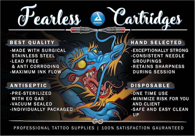 Fearless Tattoo Cartridges - Round Shader 20 Count | Precision Inking