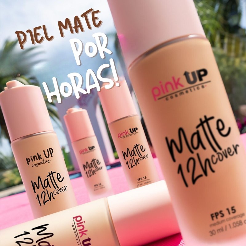 Pink Up | Matte Cover | Liquid Makeup with SPF 15| 12-hour matte wear | Medium coverage for oily skin | Makeup | Foundation | Lightweight texture | Beige shade | Model PKMHR300