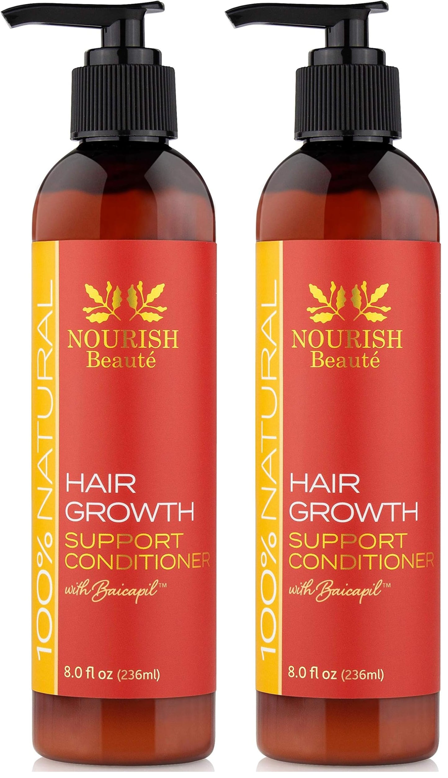 Nourish Beaute Hair Growth Conditioner - All Natural with DHT Blockers, Biotin, Botanicals - All Hair Types, Hair Regrowth & Thickening, Hair Loss Treatment for Men & Women, No Minoxidil or Drugs