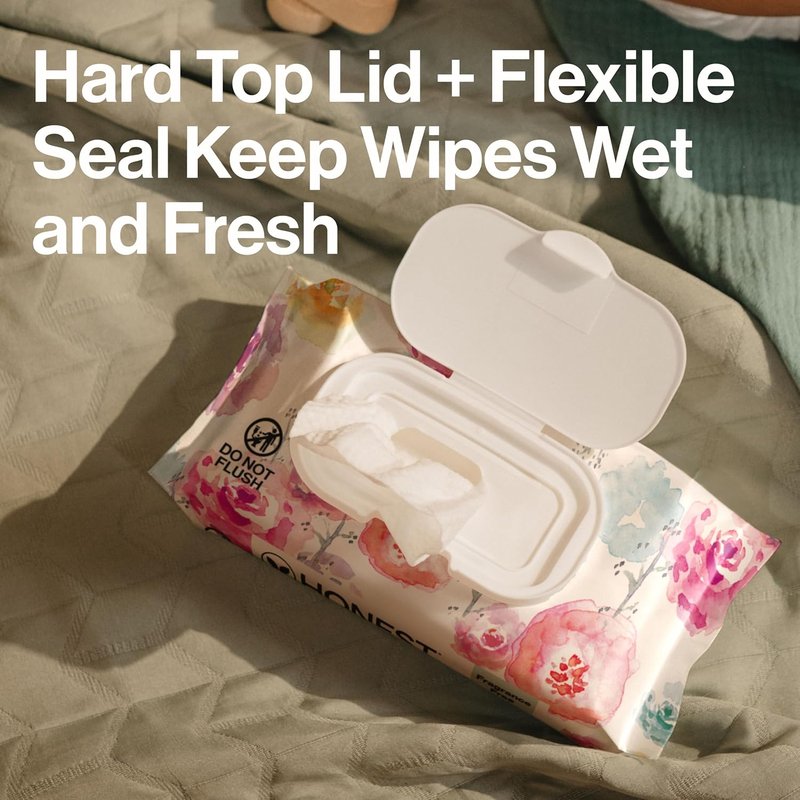 Baby Wipes for Sensitive Skin - Hypoallergenic & Fragrance-Free | 576 Count (Rose Blossom Design)