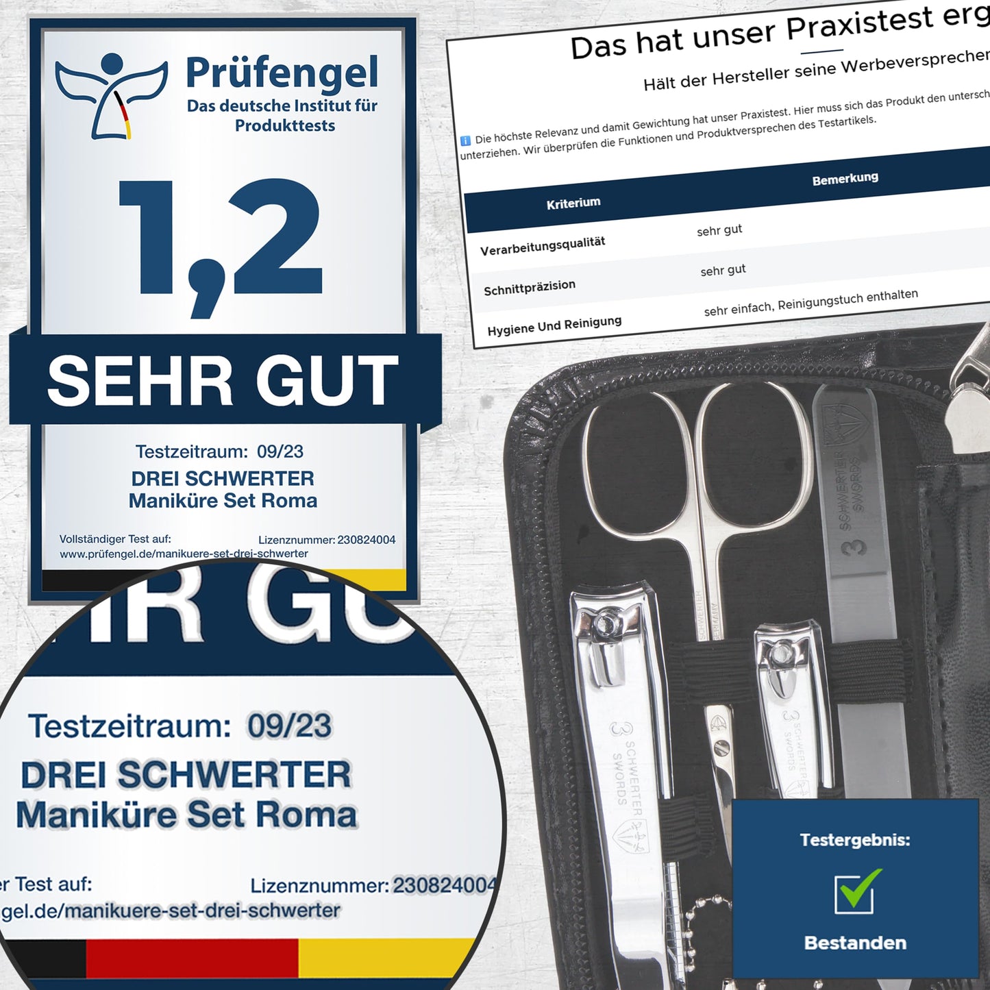 3 Swords Germany Solingen Manicure Pedicure Set Nail Care Kit Made in Germany