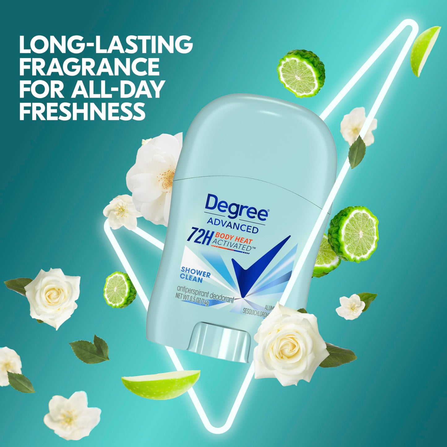 Degree Antiperspirant Deodorant Shower Clean Pack of 36 72-Hour Sweat & Odor Protection Antiperspirant for Women with Body Heat Activated Technology 0.5 oz