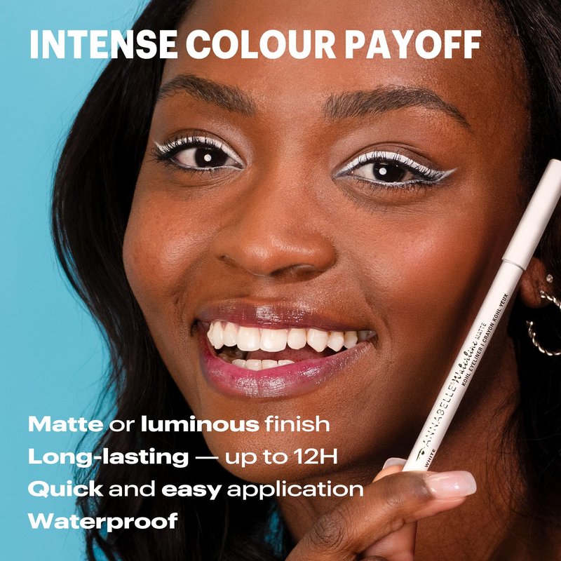 Annabelle Waterline Matte Kohl Eyeliner Pencil, Blackest Black, Intense Colours, Matte Finish, Easy-To-Apply, Long-Lasting 10H, Waterproof, Transfer-proof, Cruelty-Free, 1.2 g