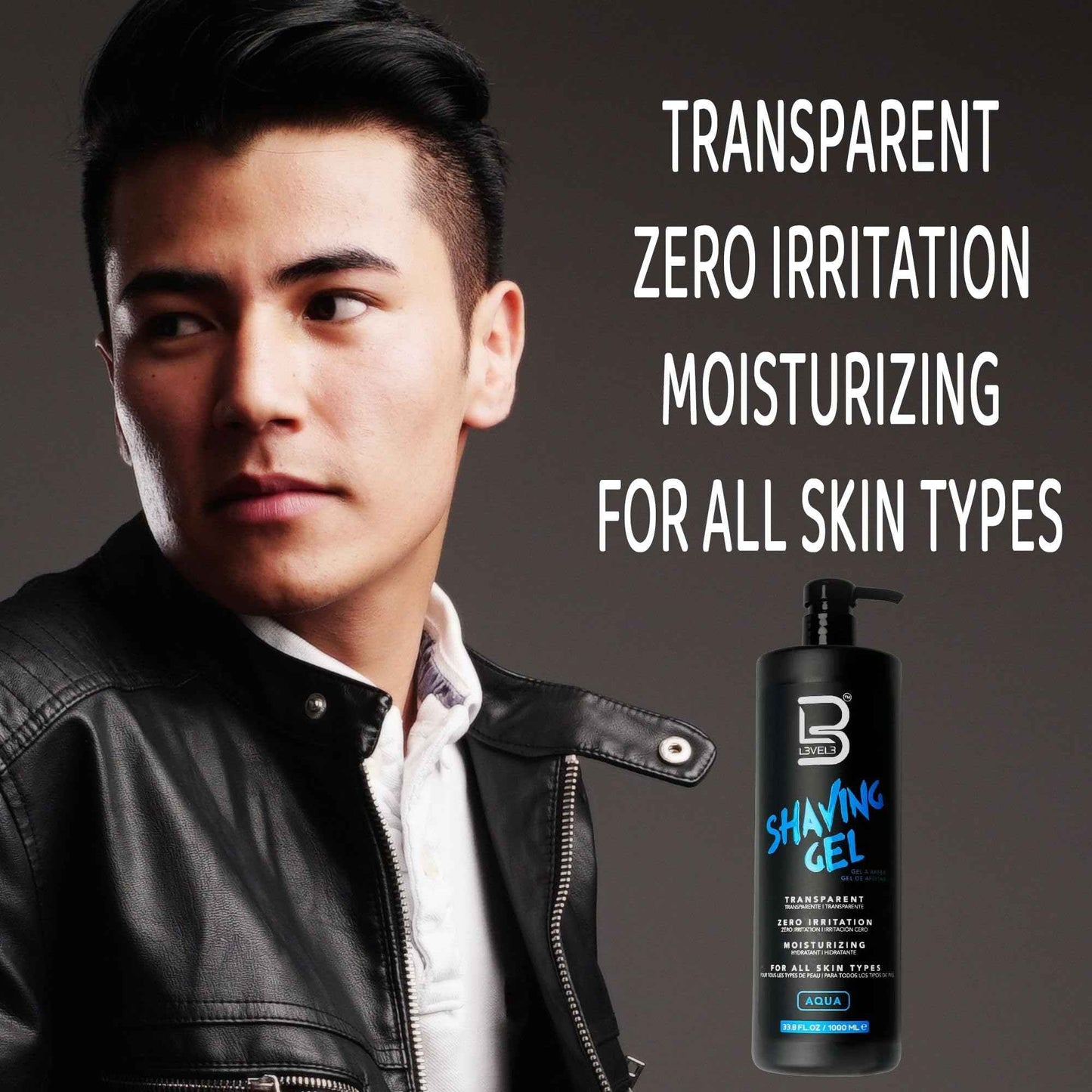 L3 - Level 3 Shaving Gel - Straight Razor Shave Gel - Non-Irritating - Refreshing Smell - No Hot Towel Necessary - Level Three Razor Gel (Aqua - Large)