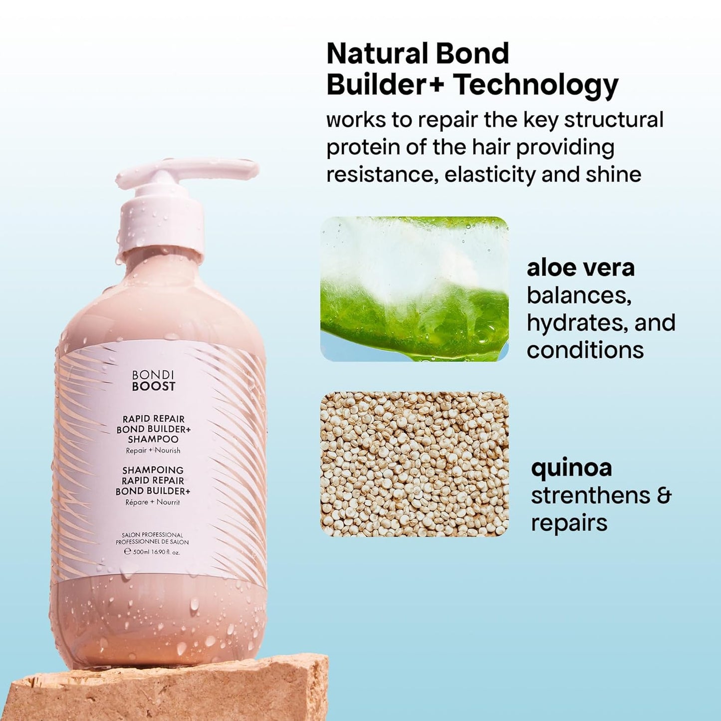 BONDIBOOST Rapid Repair Bond Builder Shampoo - Strengthening Formula for Damaged Hair | 16.90 fl oz