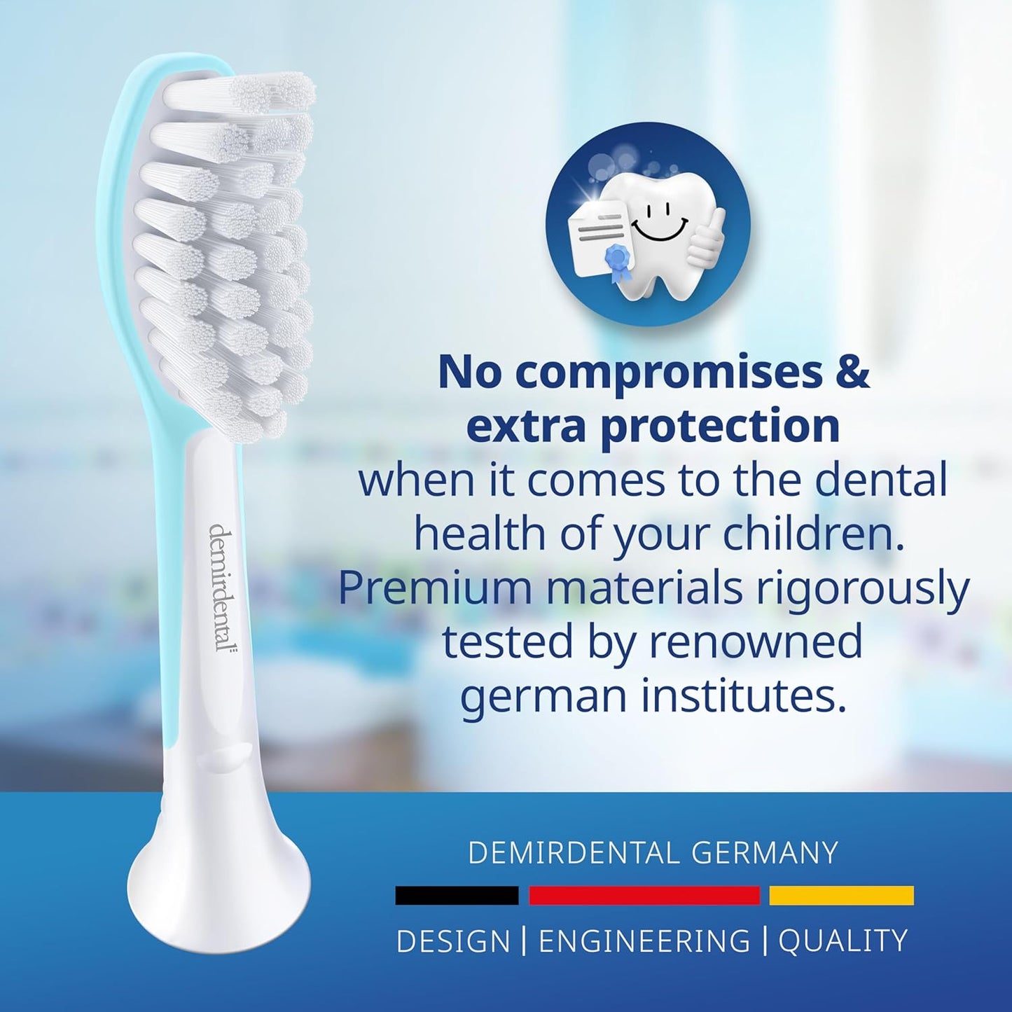 Kids Toothbrush Heads Compatible with Philips Sonicare - Sensitive Replacement Brush Heads for Ages 7-10 | Turquoise - 8 Pack