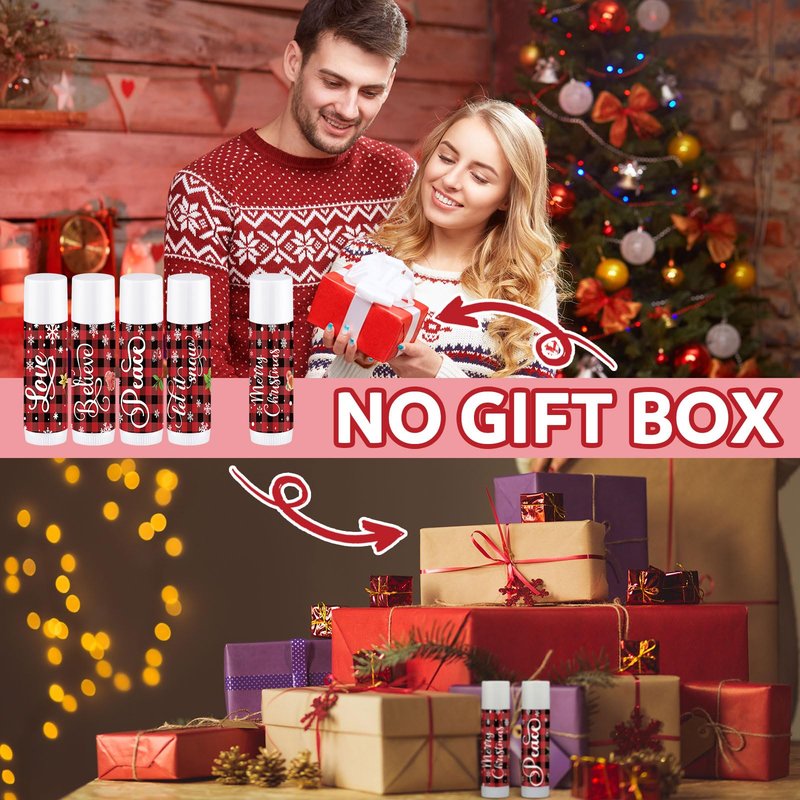 50 Pcs Christmas Lip Balm Bulk Christmas Gifts Stocking Stuffers Xmas Party Favors Holiday Lip Balm Employee Appreciation Gifts for Staff Team Coworkers Thank You Teacher Nurse