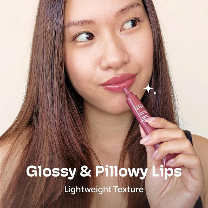 Lip Jelly - Sheer Glossy Lip Gloss with Vitamin 10 Complex & Nourishing Oils | Hydrating Vegan Non-Sticky Stain, 0.3 fl oz (Crushed Plum)