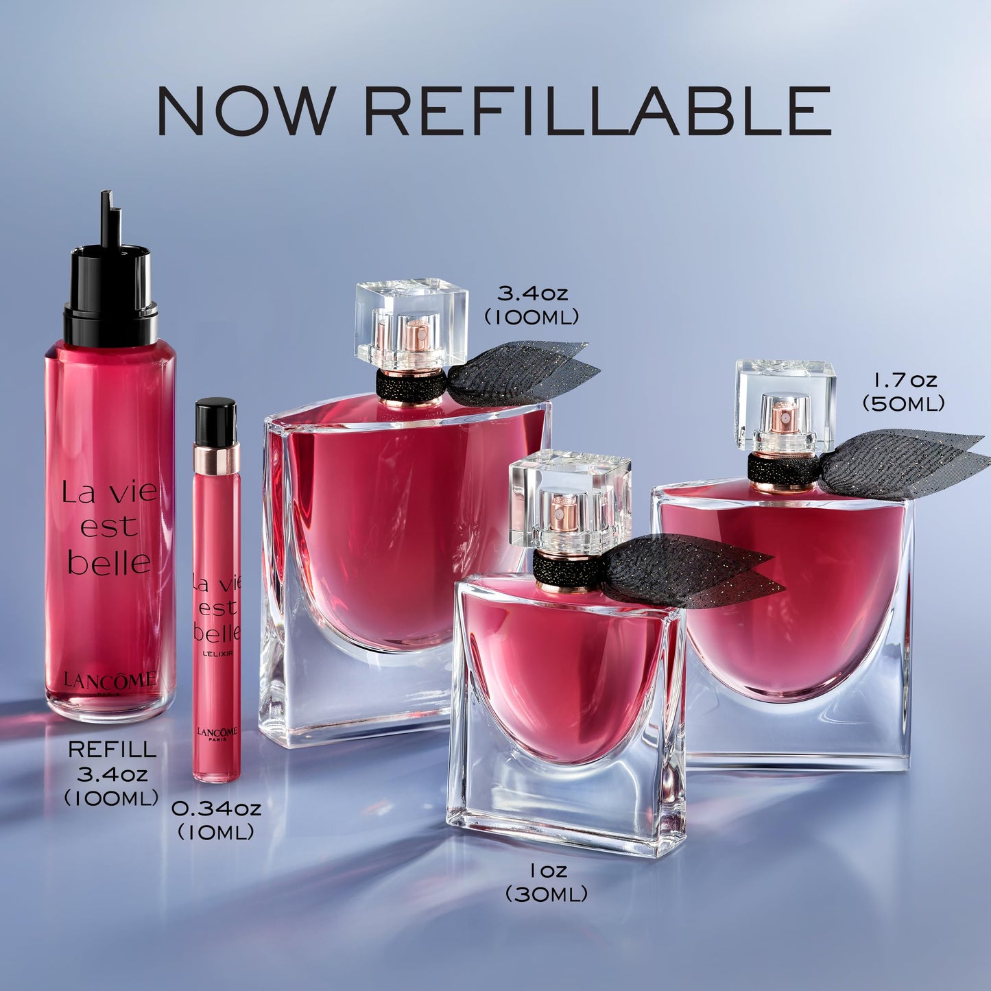 Lancôme La Vie Est Belle L'Elixir Eau De Parfum 3.4 Fl.oz Refill - Warm, Velvety Floral Perfume with Notes of Raspberry, Bergamot, Violet, Rose & Cocoa Butter - Womens Perfume