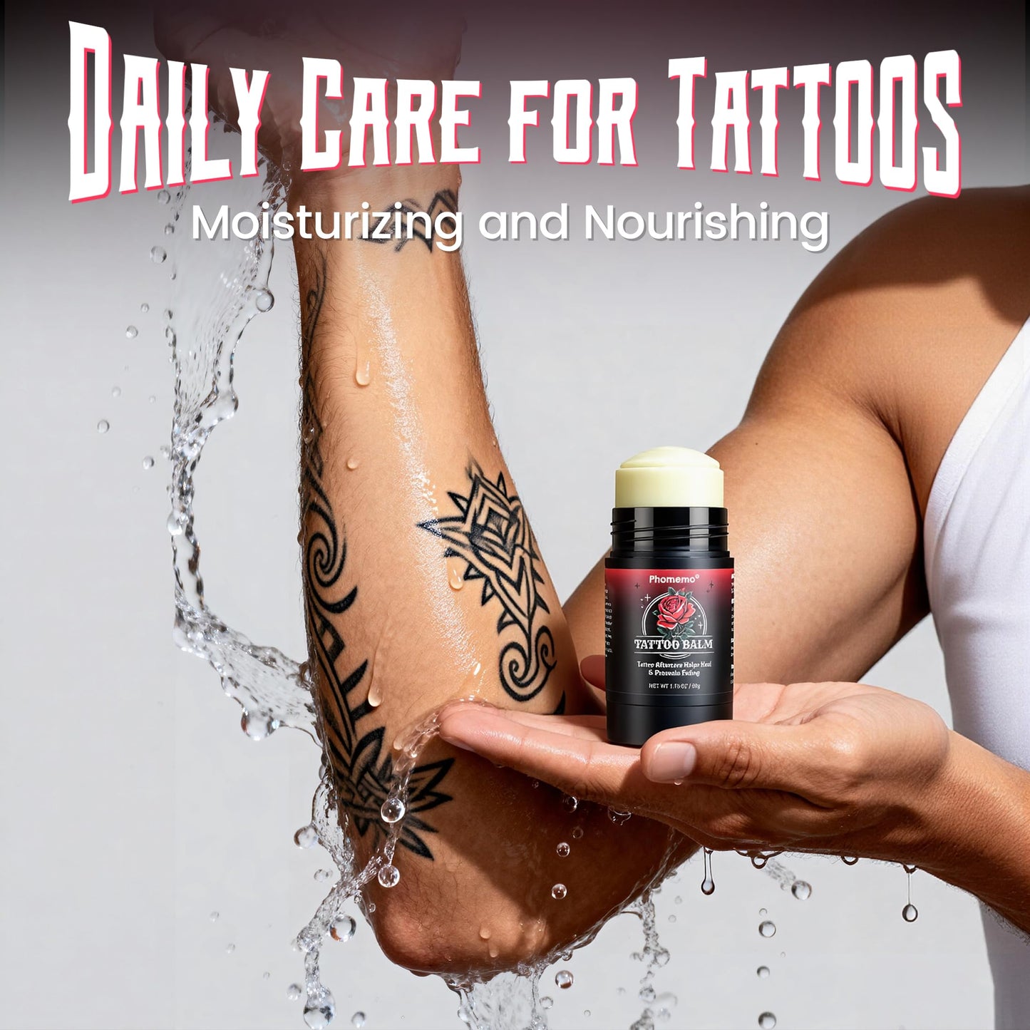 Phomemo Tattoo Aftercare Balm for Healing, Tattoo Butter for Moisturizing, Enhance Color for New & Old Tattoos, 100% Natural & Petroleum-Free Tattoos Cream, 1.76oz, 2 Pack