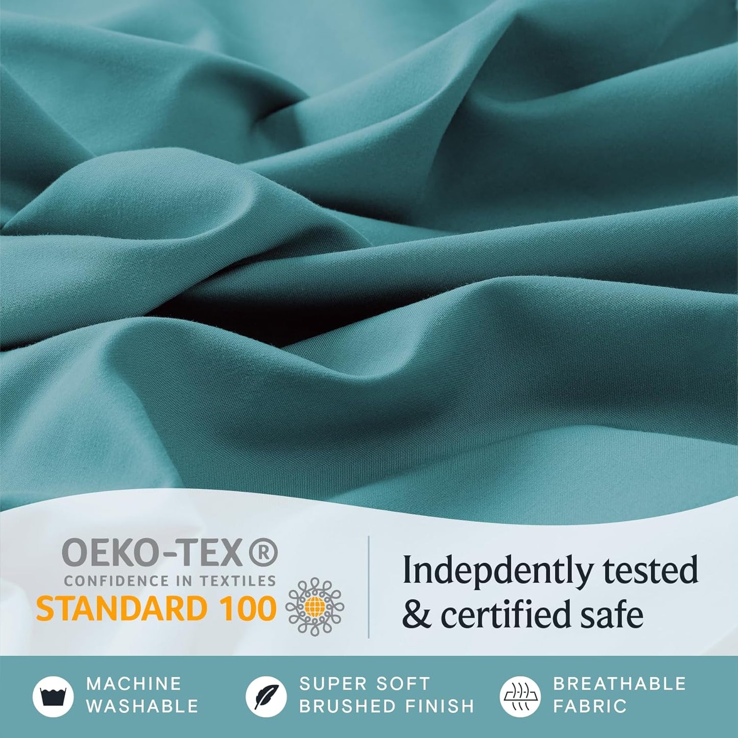 LuxClub Queen Sheet Set - Breathable Luxury Bed Sheets with Deep Pockets | Silky Soft & Wrinkle-Free - Teal