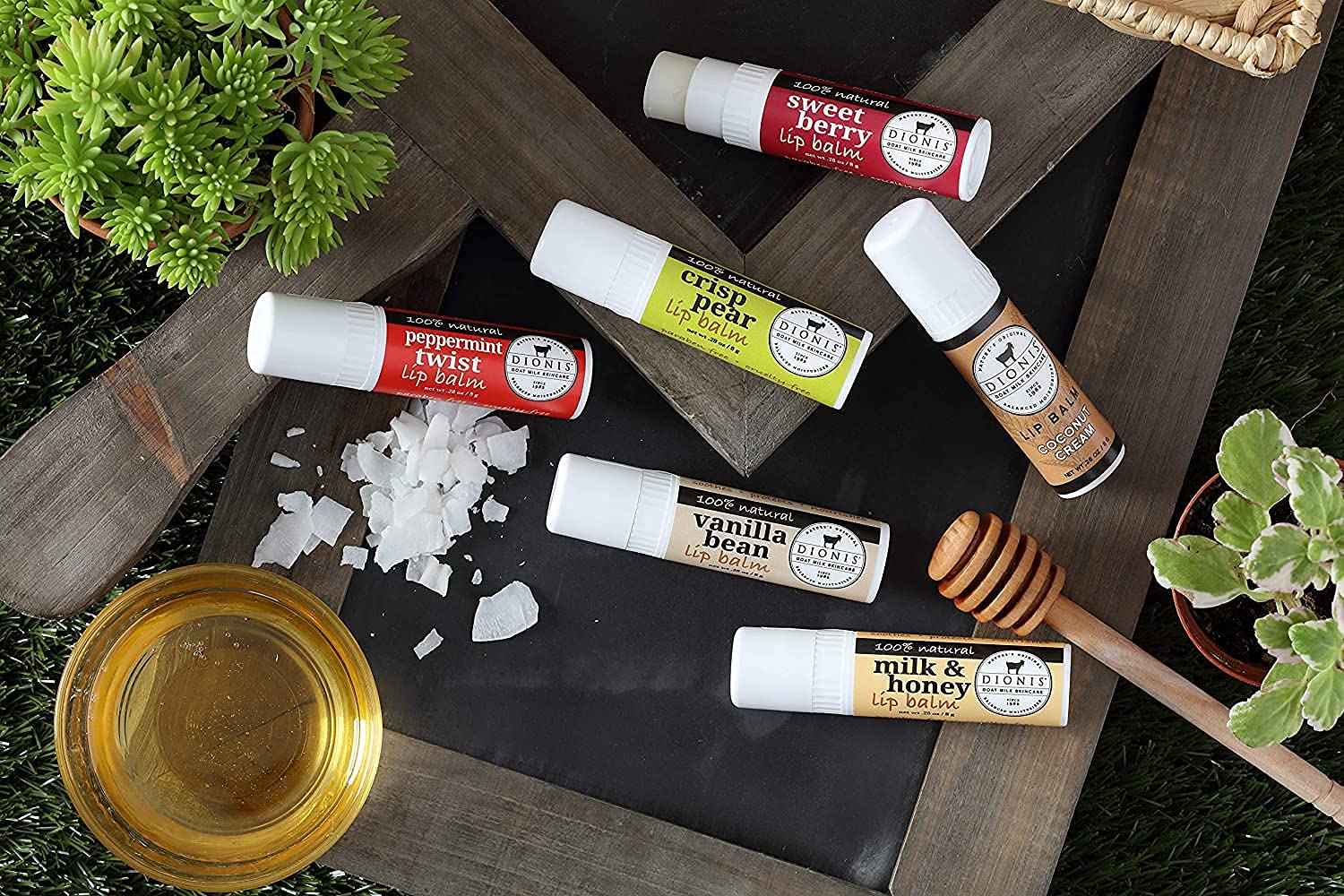 Dionis - Goat Milk Skincare Peppermint Twist Scented Lip Balm 3 Piece Set (0.28 oz) - Made in the USA - Cruelty-free and Paraben-free