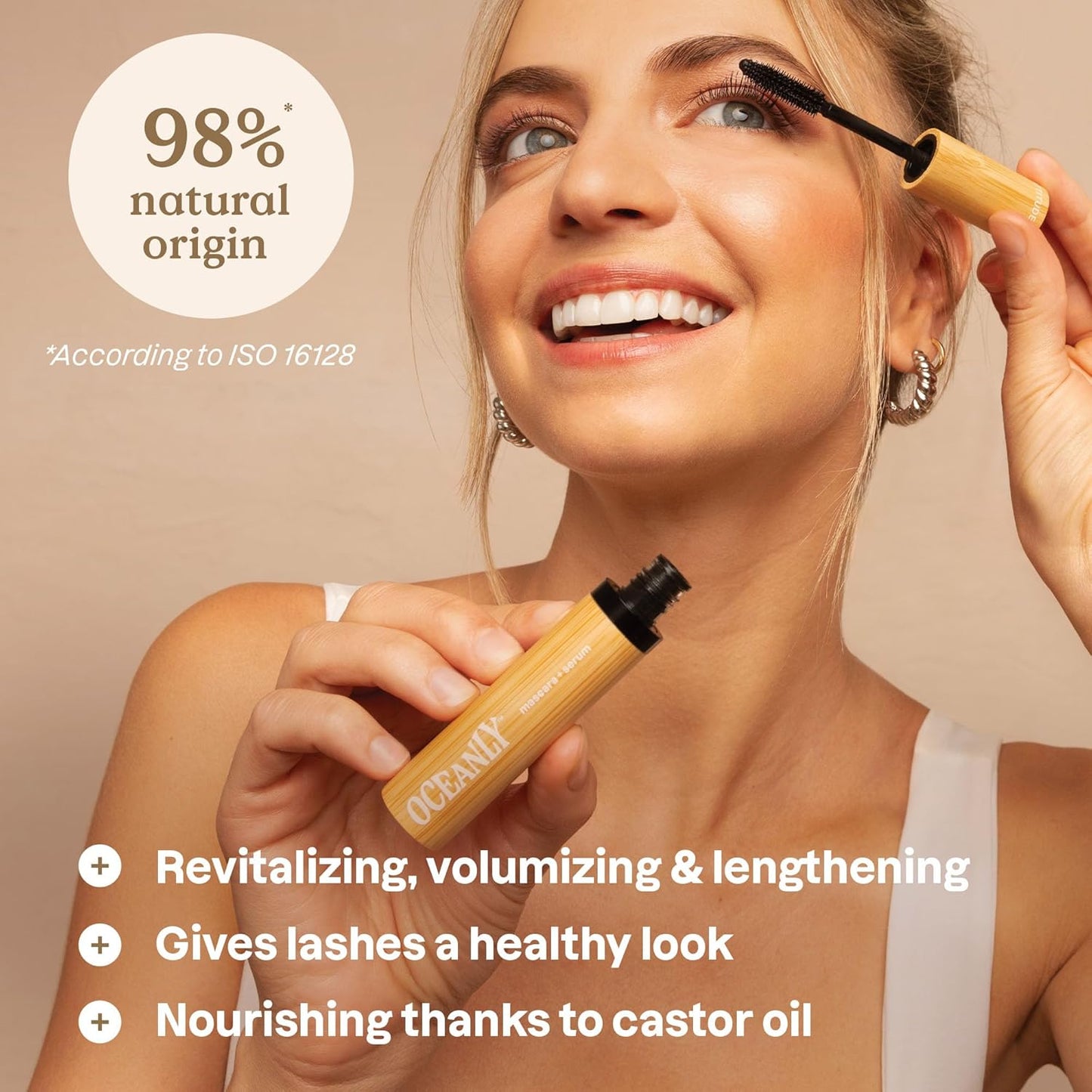 Oceanly Serum Infused Mascara - EWG Verified Vegan Lash Serum for Length & Volume | Black, 0.24 Oz
