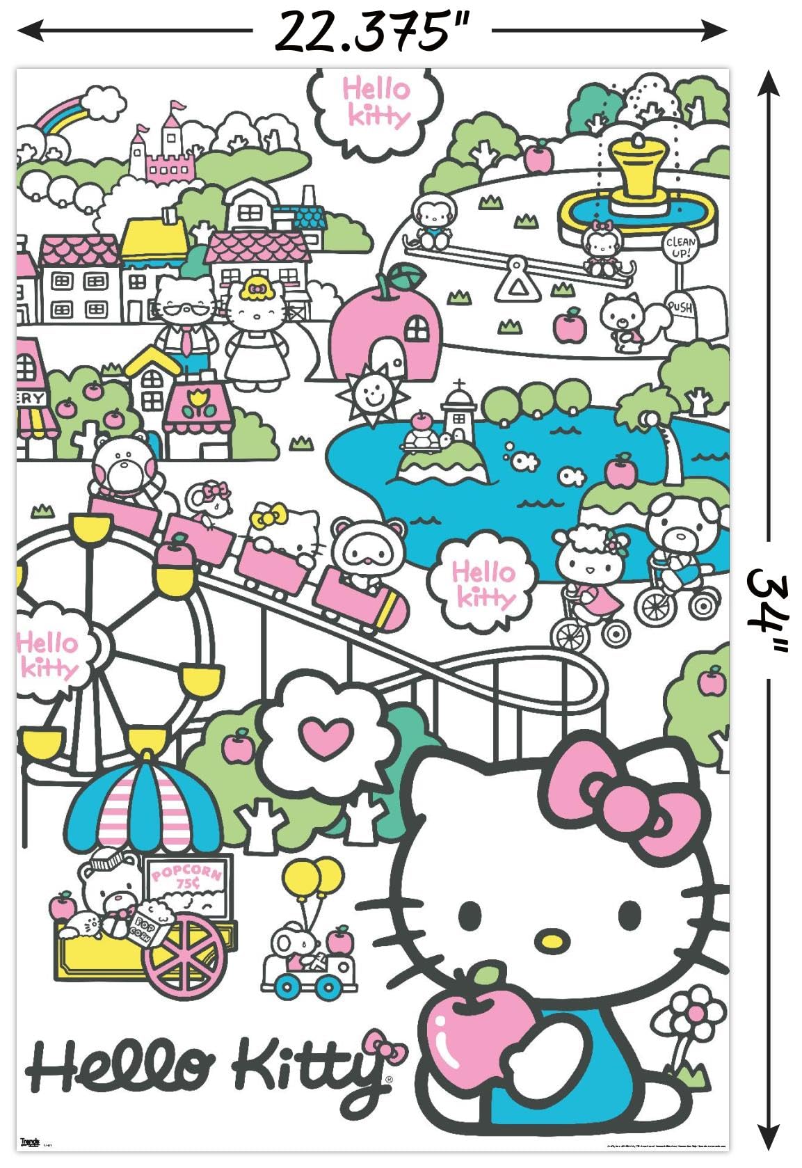 Trends International Hello Kitty - Carnival Wall Poster, 22.375" x 34", Unframed Version