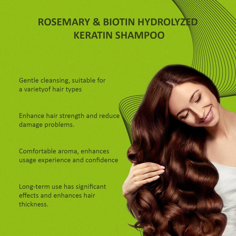 TGIDEASA Organic Rosemary & Biotin Hair Growth Shampoo,New Rosemary & Hydrolyzed Keratin Hair Growth Shampoo,Thickening & Strengthening for Thinning & hair Loss,8.45floz (1PCS)