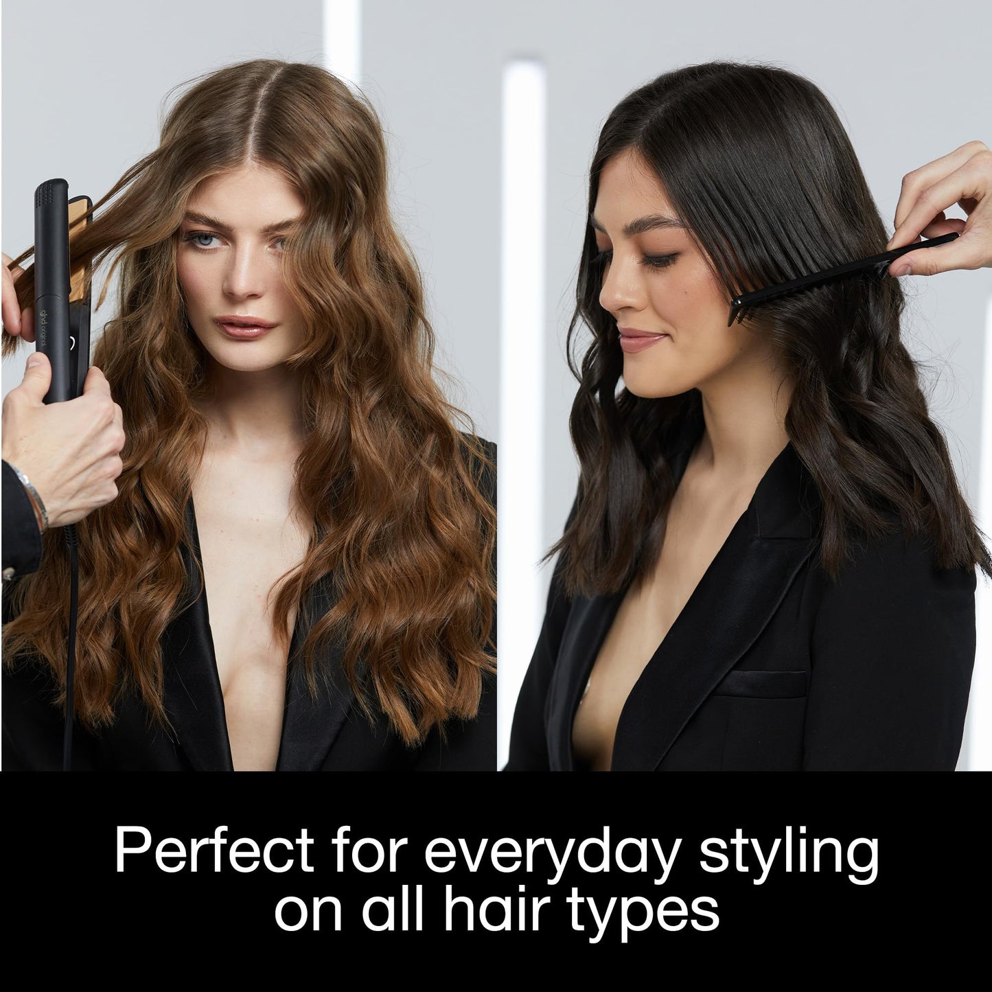 ghd Original Styler - 1” Flat Iron Hair Straightener with Ceramic Heat Technology, 365ºF Safe Styling Temperature, Smooth Gloss Plates, Fast Heat-Up and Auto Sleep Mode - Black