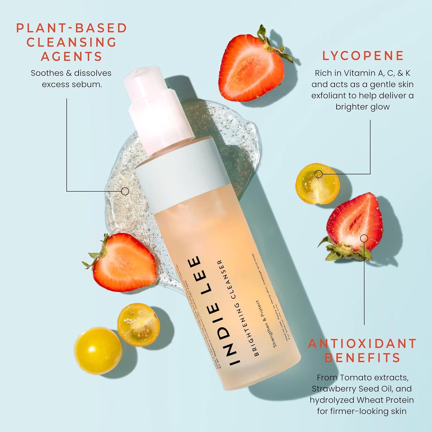 Brightening Facial Cleanser - Daily Hydrating Face Wash & Makeup Remover for Dry Skin | 4.2oz