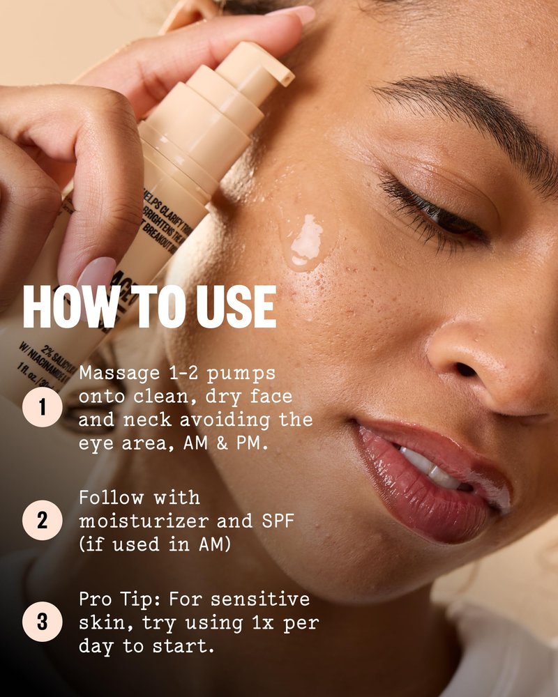 PEACE OUT Acne Serum with 2% Salicylic Acid and Niacinamide, Daily Acne Face Treatment to Help Unclog Pores, Reduce Pimple Breakouts, Blackheads, and Improve Skin Texture (1 fl oz)