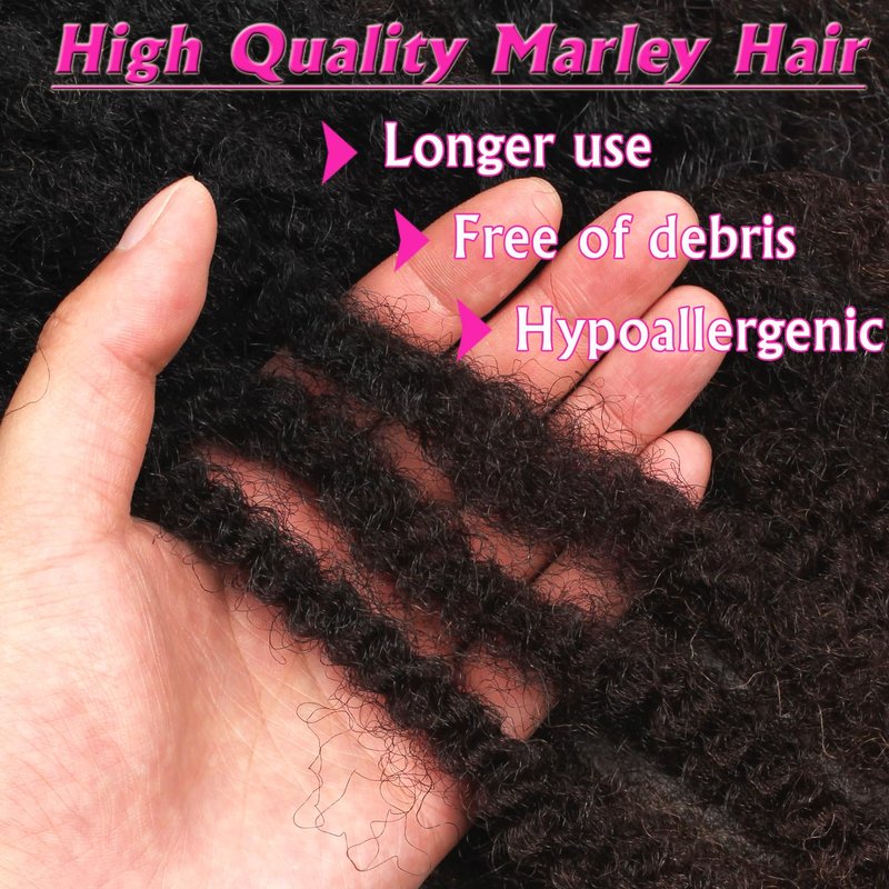 Marley Twist Braiding Hair 18 Inch Marley Hair 8 Packs Kinky Twist Hair Extensions for Afro Kinky Curly Braiding Soft and Natural Crochet Hair (18 Inch 8packs,1b/4/30)