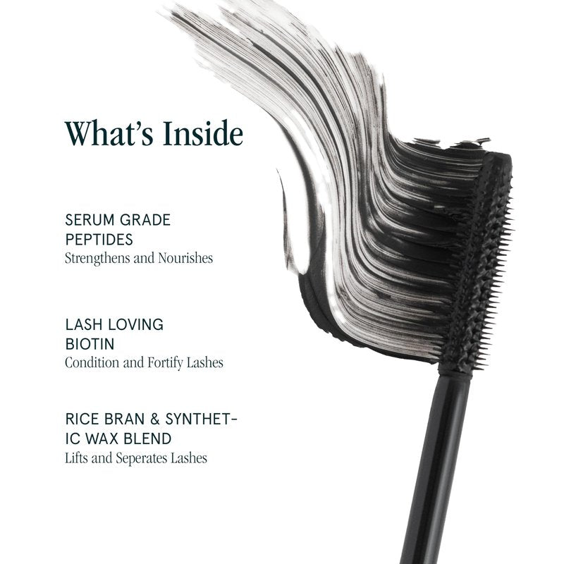 SOSHE Beauty - Peptide Lengthening Mascara | Safe for Contact Lens Wearers, Smudge Resistant, Flake-Free | Clean, Vegan, Cruelty-Free, Certified Plastic Negative