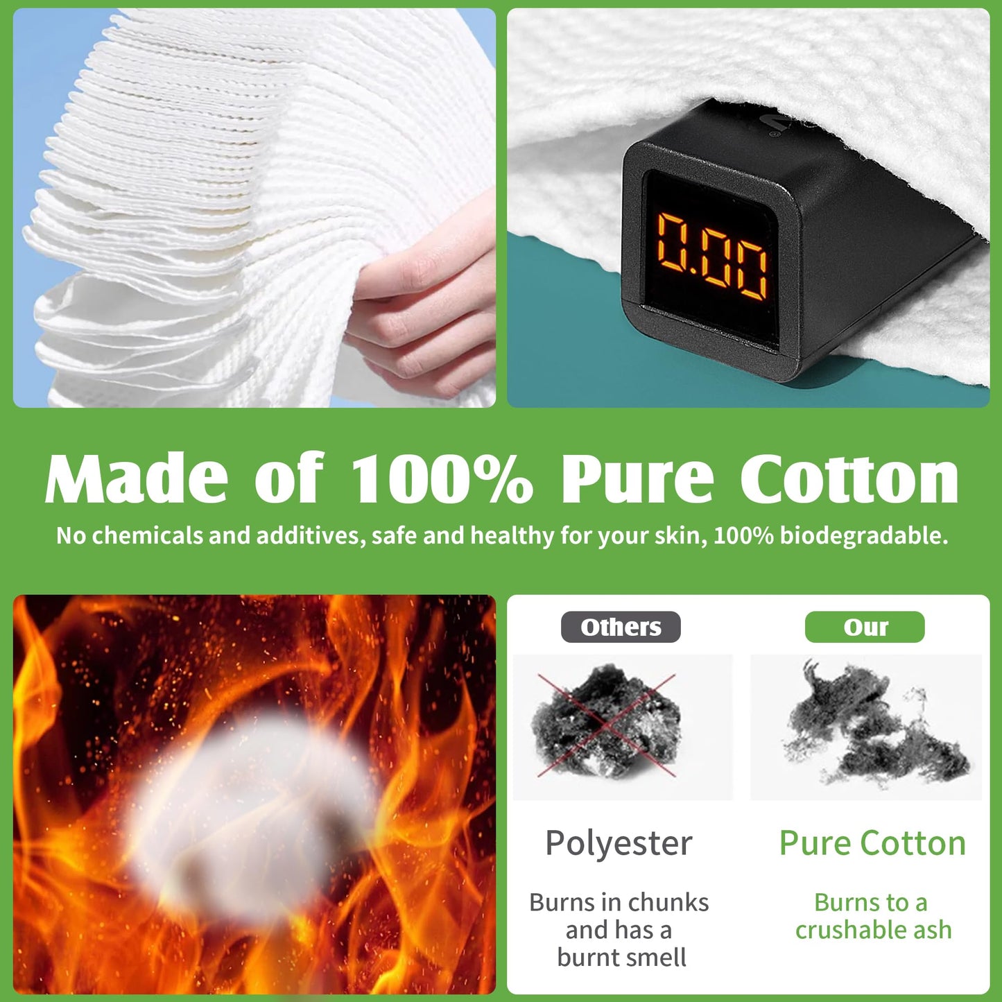 NEOCOTTON Extra Thick Disposable Face Towel, 100% Pure Cotton Face Towelettes Disposable, Ultra Soft Face Cloths for Sensitive Skin, Makeup Remover Dry Wipes, Facial Towels for Skincare, 140 Count