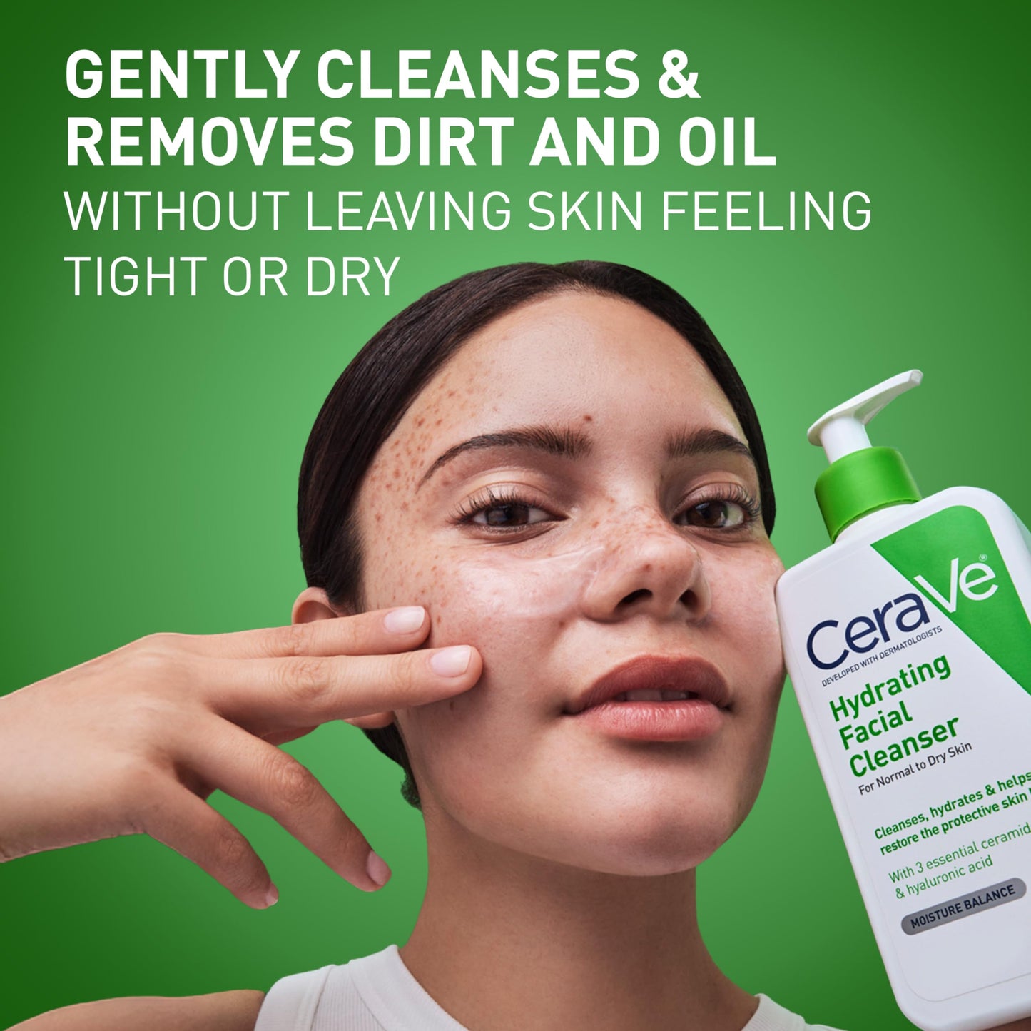 CeraVe Hydrating Facial Cleanser, Moisturizing Face Wash For Dry Skin, Hyaluronic Acid + Ceramides + Glycerin, Hydrating Cleanser For Normal To Dry Skin, National Eczema Association Certified, 8oz