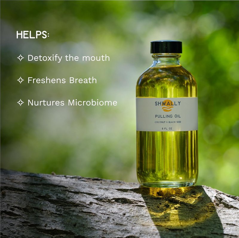 Black Seed Pulling Oil - Natural Coconut & Peppermint Blend for Whiter Teeth & Fresh Breath | 8 Oz, Alcohol-Free