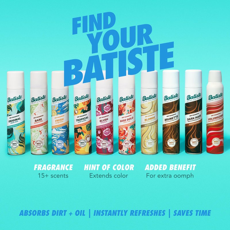 Batiste Dry Shampoo, Fresh Fragrance, Refresh Hair and Absorb Oil Between Washes, Waterless Shampoo for Added Hair Texture and Body, 5.71 oz