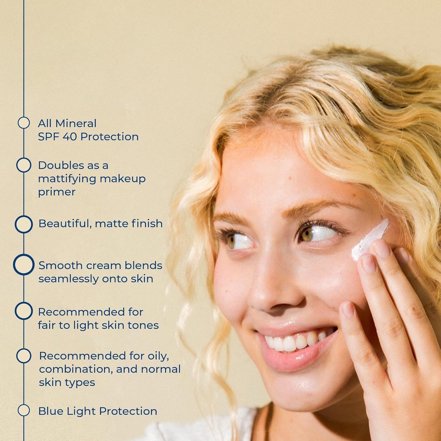 COTZ Face Prime & Protect Mineral Sunscreen - Broad Spectrum SPF 40 | Non-Tinted Facial Primer, 1.5 oz