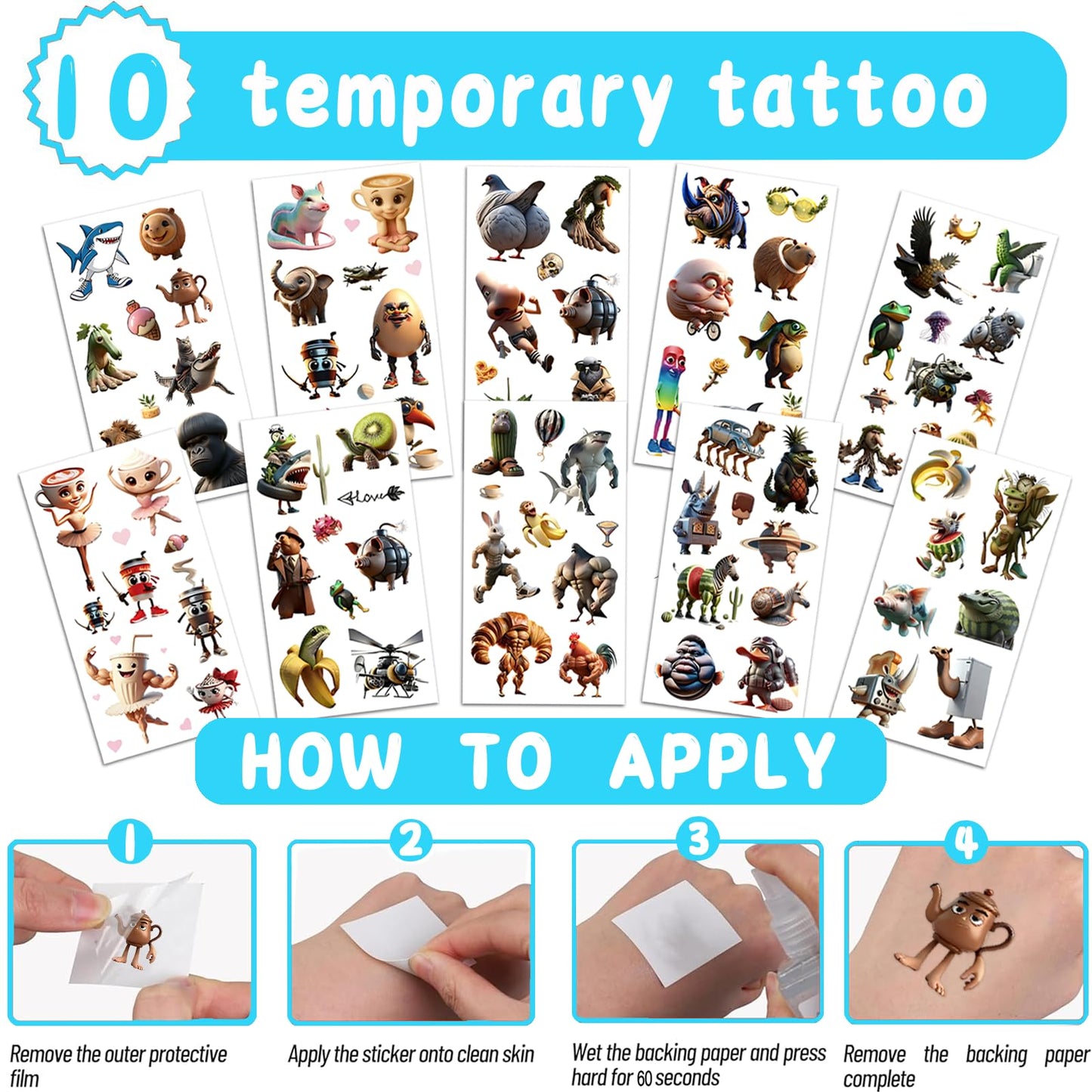 84Pcs Italian Brainrot Party Favors with Brainrot Action Figure & Brainrot Meme Temporary Tattoo, Decorations Gifts for Fans Office Home Desktop Decor