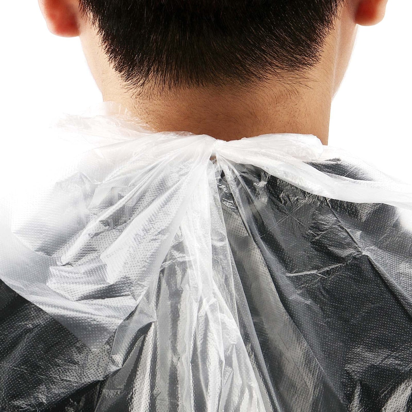 TAICHEUT 400 Pcs 35 x 47 Inch Disposable Clear Plastic Hair Salon Capes, Waterproof Barber Capes for Barbershop and Salon