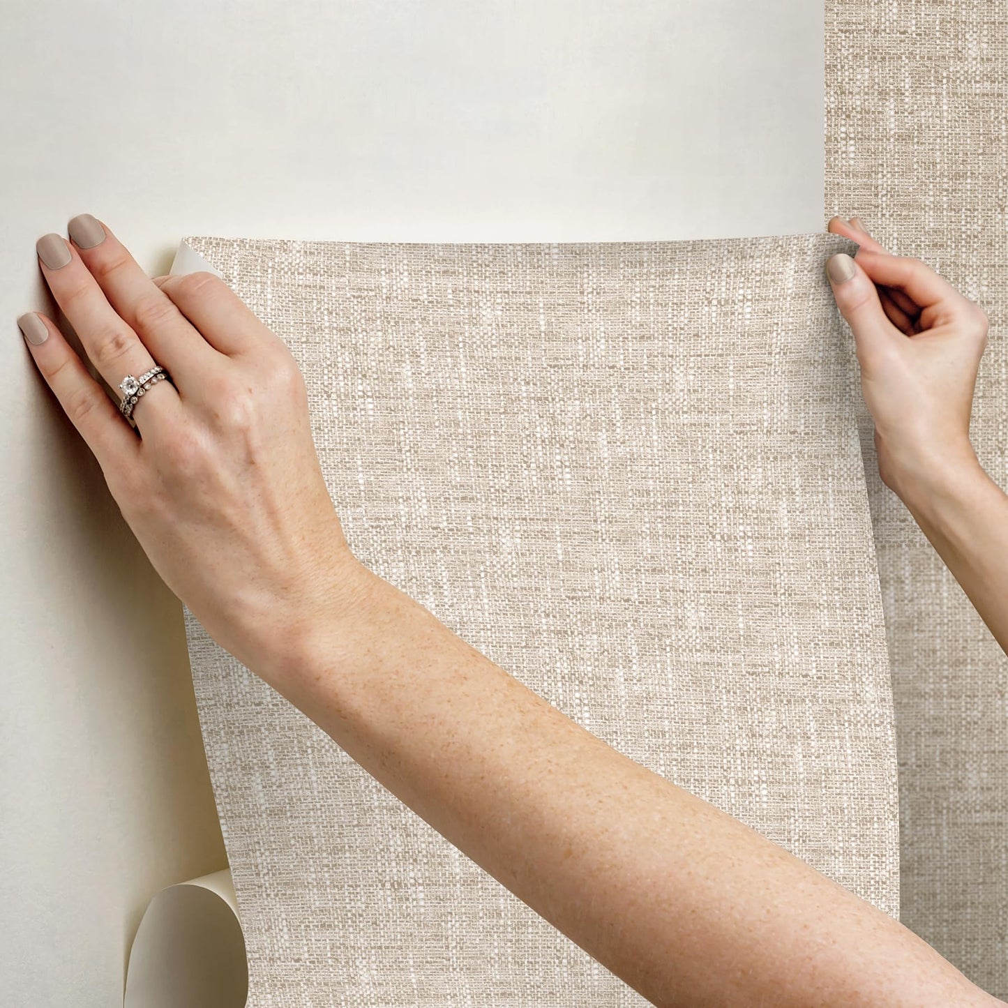 NuWallpaper by WallPops Tan Poplin Peel and Stick Wallpaper, NUS5002