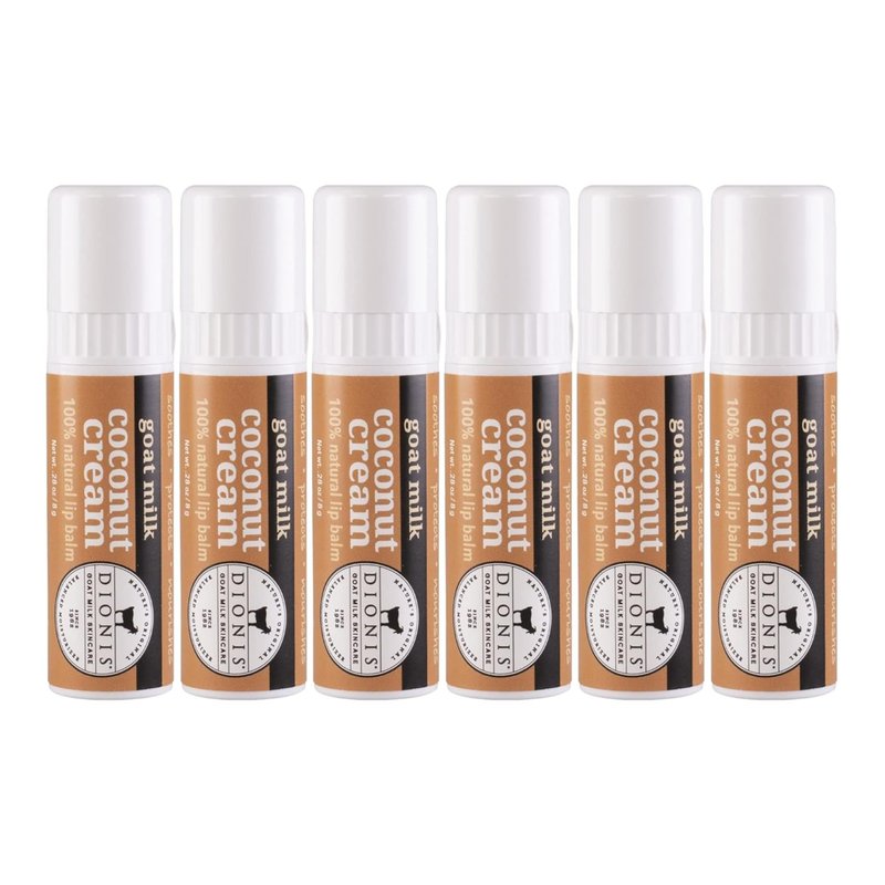 Dionis Goat Milk Lip Balm Coconut & Cream 0.28oz (Pack of 6)