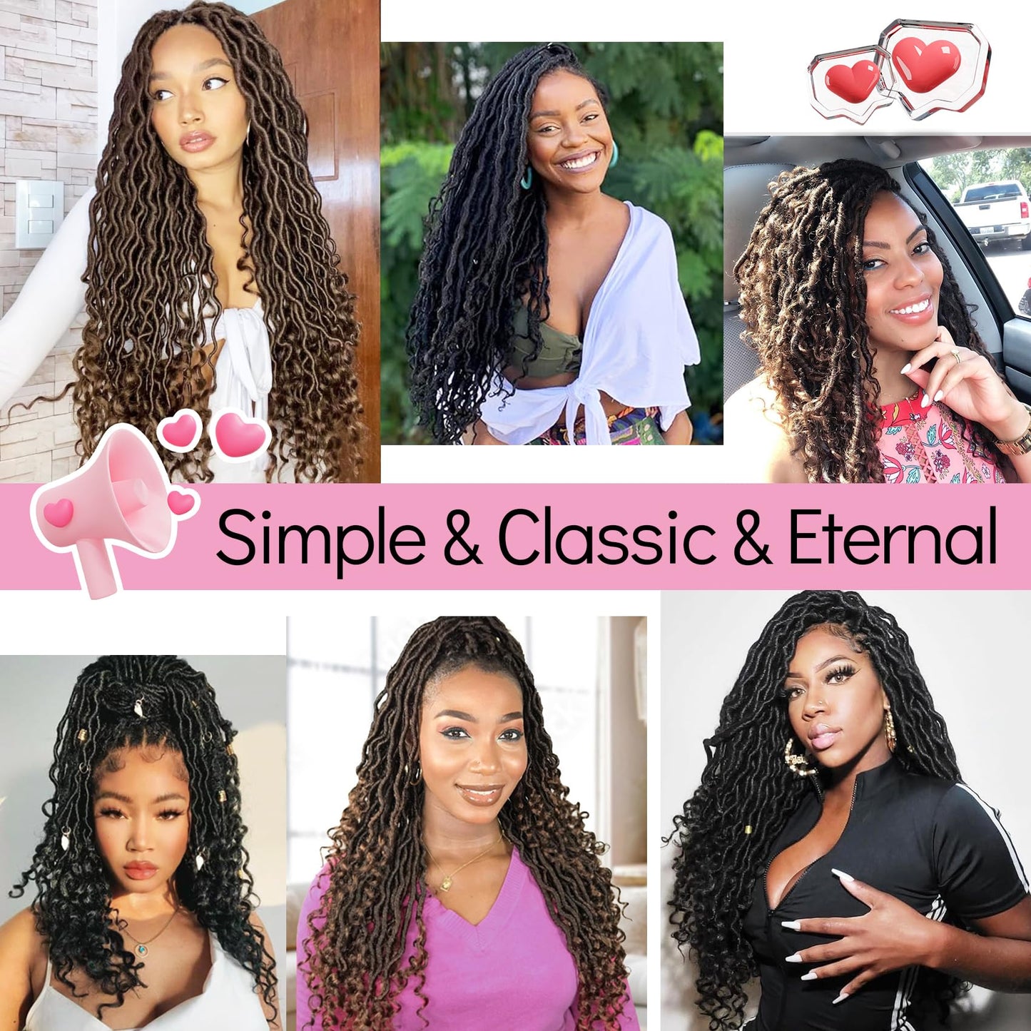 Karida Faux Locs Crochet Hair - 24 Inch, Wavy Goddess Locs With Curly Ends, Boho Style For Black Women (8 Packs, T350#)