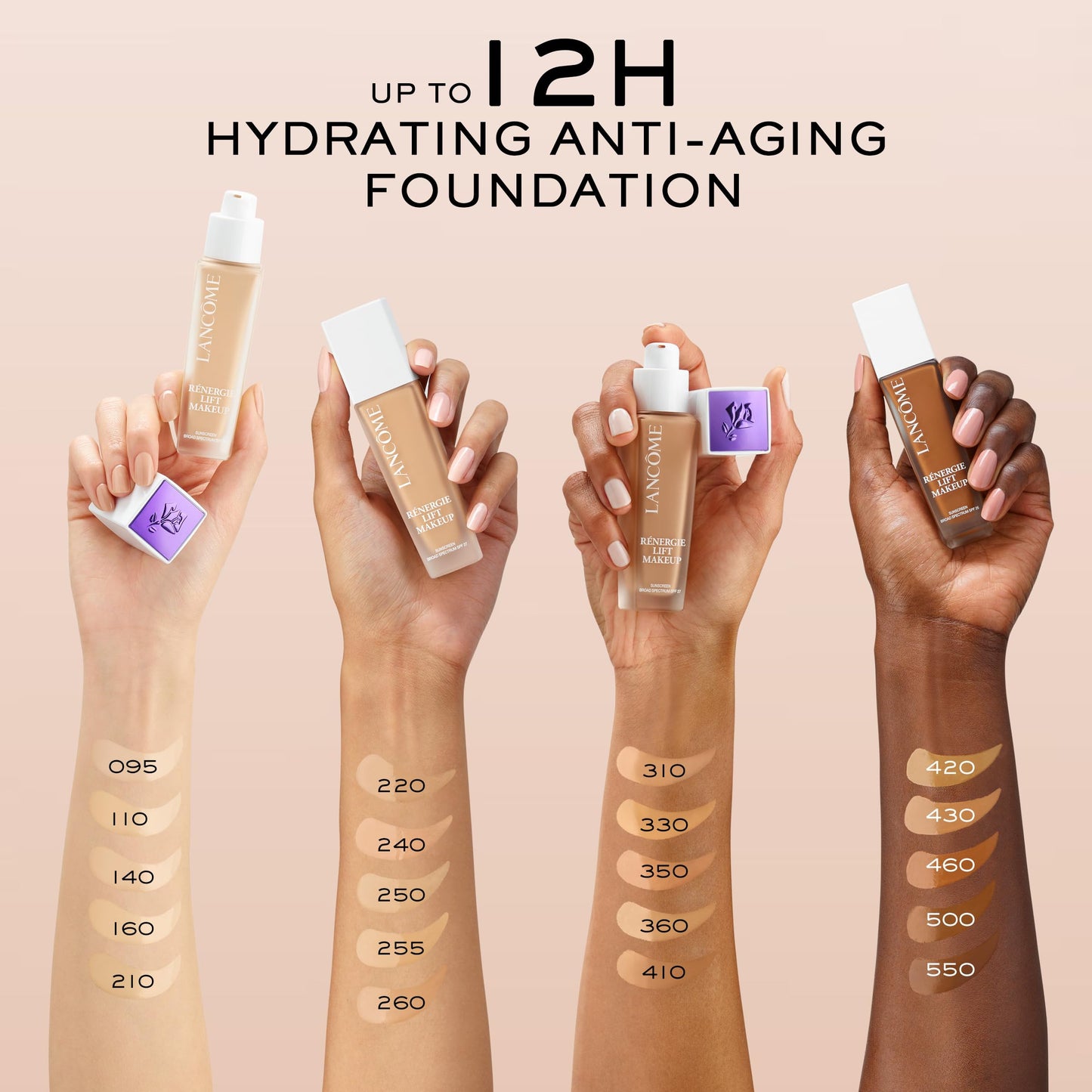 Lancôme Renergie Lift Makeup Foundation - Lightweight & Hydrating Formula, Medium-Full Coverage, SPF 27, Anti-Aging, Lifting & Firming, Up to 12H Wear - 250