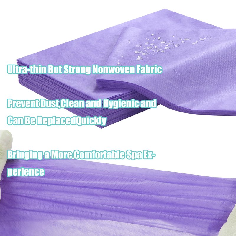 Disposable Bed Sheets for Massage Table 100 Pcs 31" x 71" Waterproof Massage Table Sheets Soft Non Woven Fabric SPA Massage Table Bed Cover Breathable for Beauty Tattoos Waxing Travel (Purple)