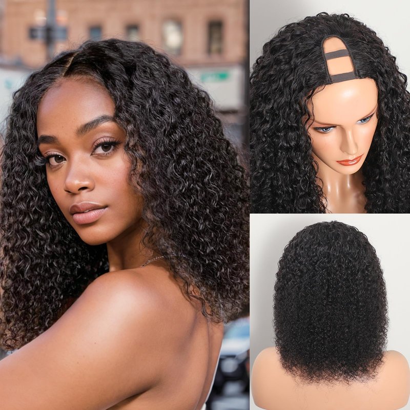 AceWig Short Straight Bob Wig with Bangs Human Hair Glueless 10 Inch 2X1 Bob Wig Human Hair With Bangs for Women Natural Black 180% Density（10inch）