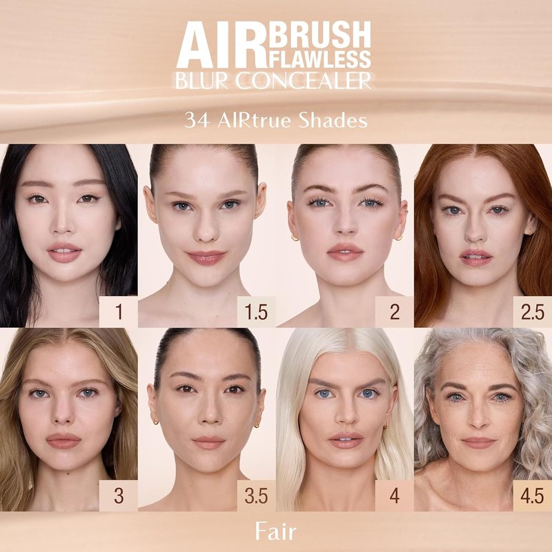 Charlotte Tilbury Airbrush Flawless Blur Concealer - Longwear, Hydrating & Crease-Proof for Dark Circles & Blemishes | Full Coverage, Natural Matte Finish