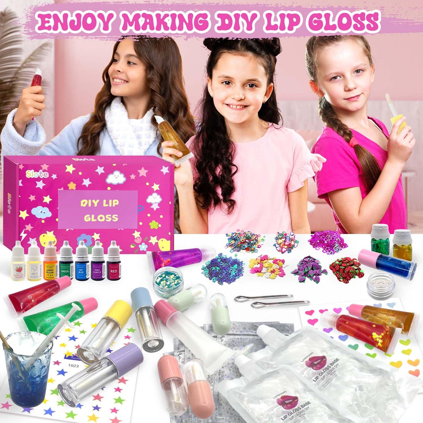 Lip Gloss Making Kit, 70PCS Diy Lip Gloss Kit, Beginner Lip Gloss Set, Make Your Own Lip Gloss Kit, Glitter Lip Gloss, Lip Gloss Kit for Girls, Lipgloss Sets for Girls Gifts