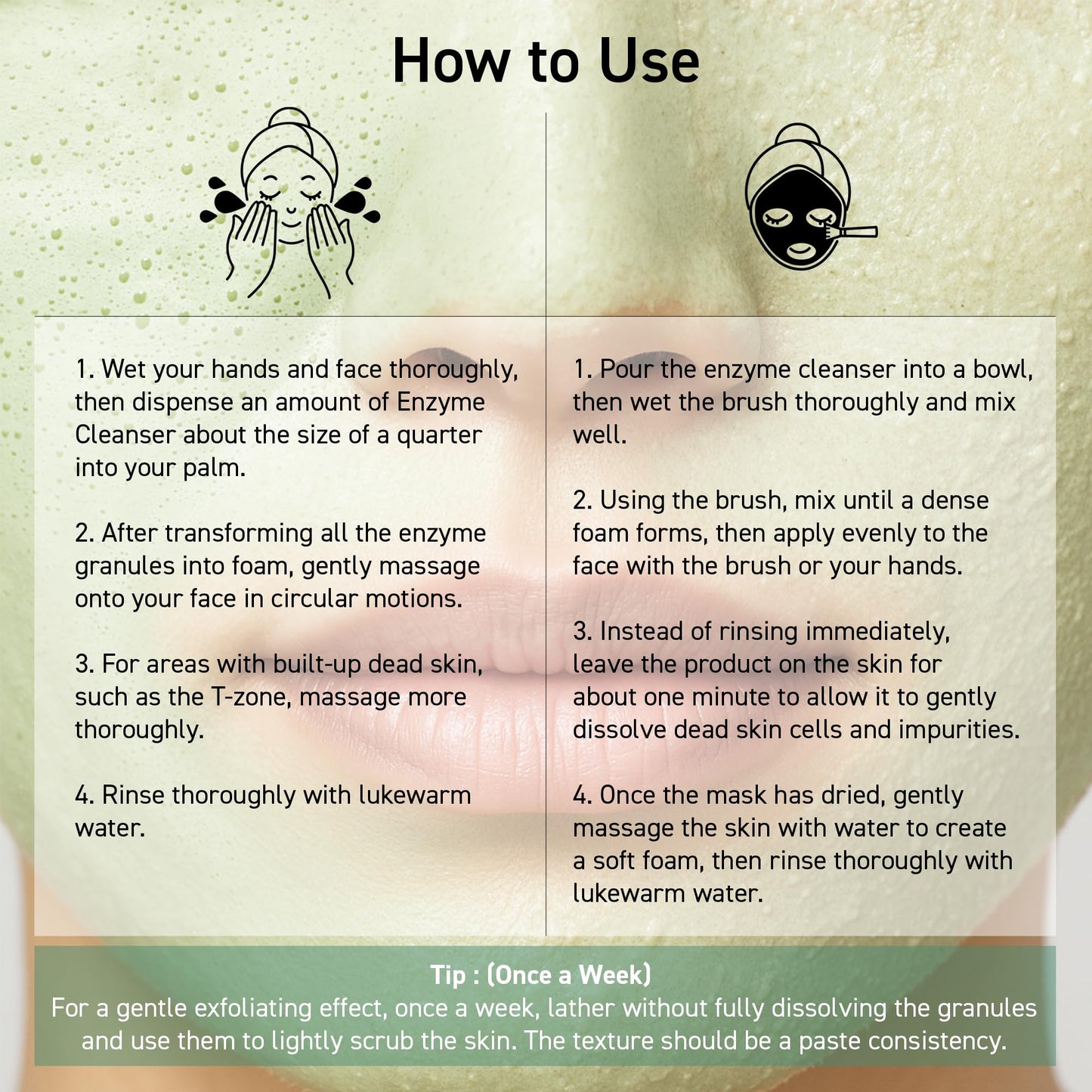 SKIN SIGNAL Green Clay Enzyme Cleanser, Whitehead Remover Powder Cleanser, Deep Pore Cleansing with PHA, Gentle Exfoliating Face Wash, Facial Scrub for Blemish-Prone Skin, Korean Skin Care