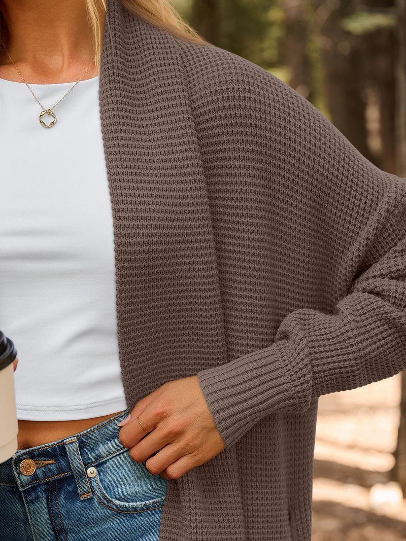 LILLUSORY Long Cardigan Sweaters for Women Fall Trendy Oversized Open Front Winter Coat Blazer 2025 Cozy Chunky Knit Sweater Jacket Outwear Coats Khaki M